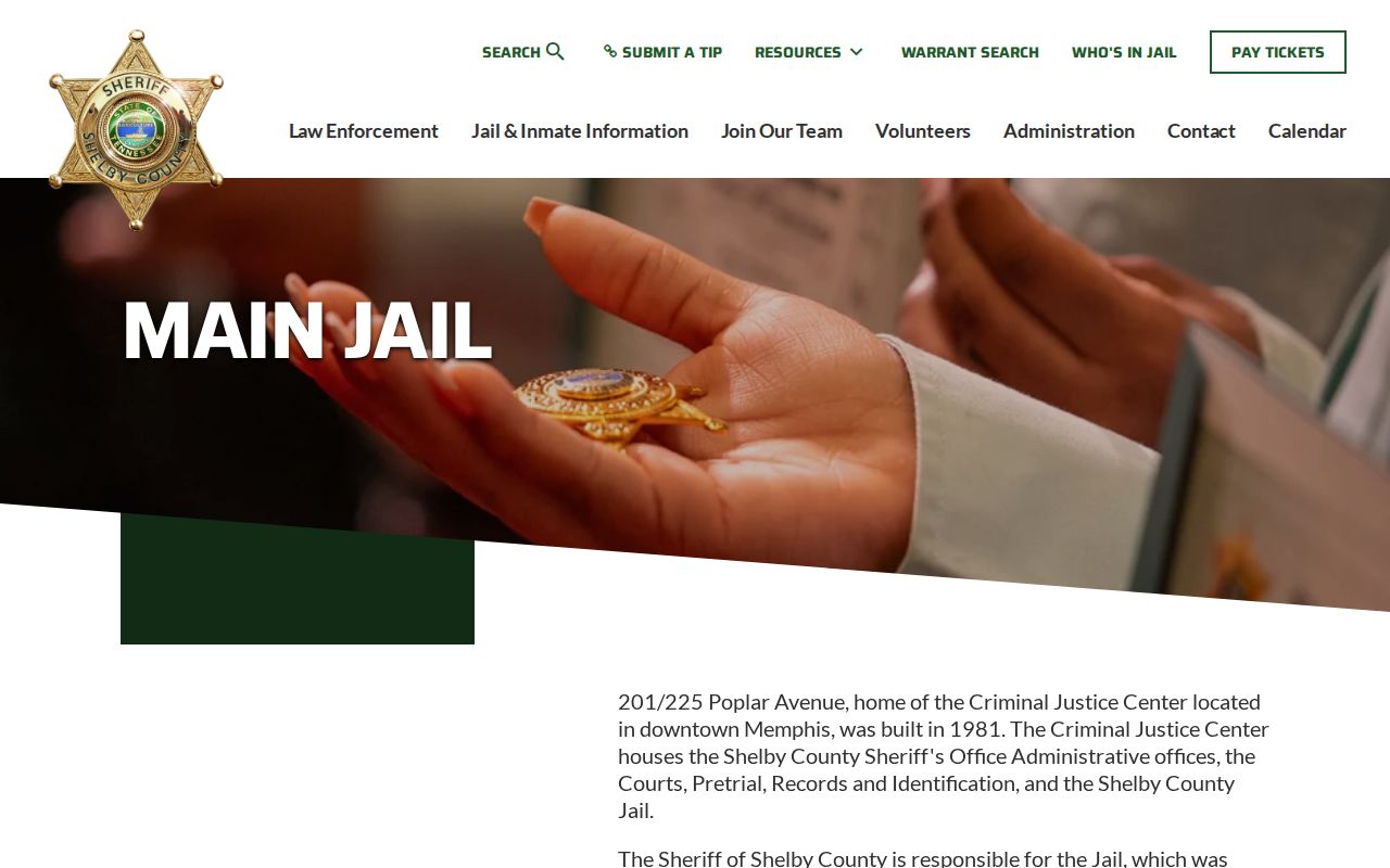 Shelby County bench warrant offices at the jail and courthouse complex