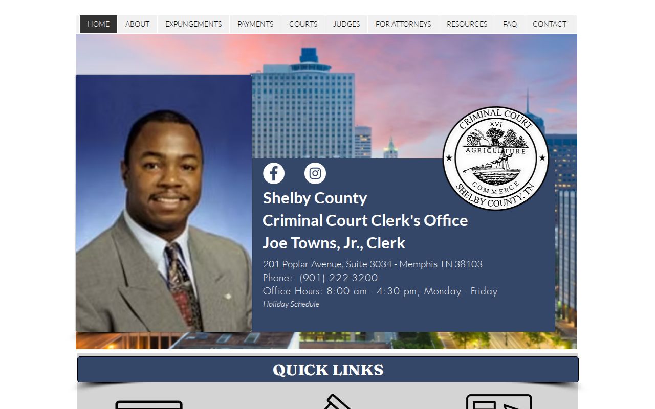 Shelby County Criminal Court case information for arrest warrant routing