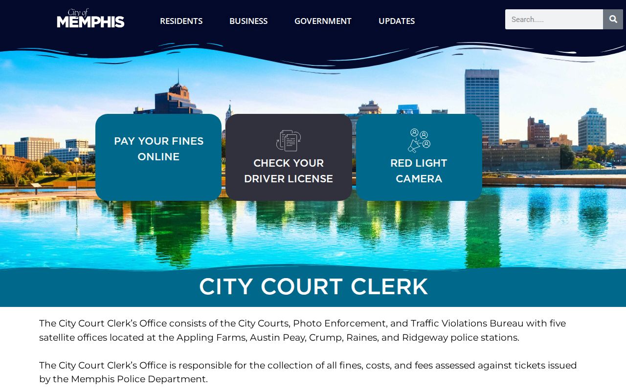 Shelby County Memphis warrant records route through the City Court Clerk