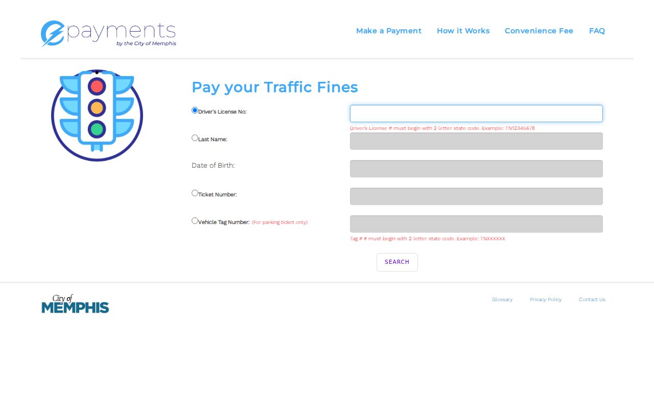 Shelby County traffic warrant research showing Memphis ticket identity fields