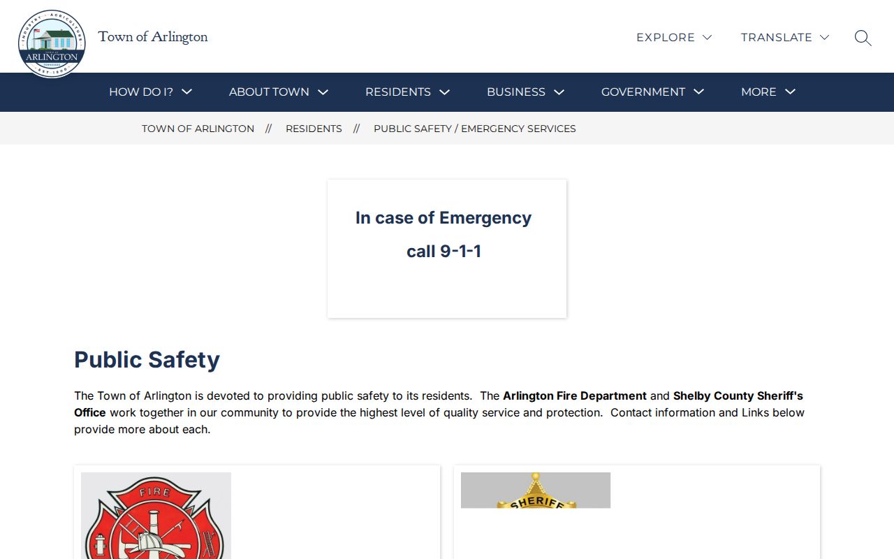 Shelby County Arlington public safety contact for municipal warrant questions